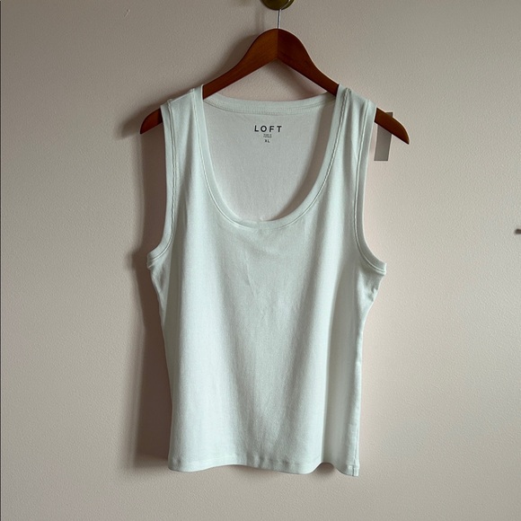 LOFT Perfect Scoop Neck Ribbed Tank top XL NWT - Picture 2 of 4